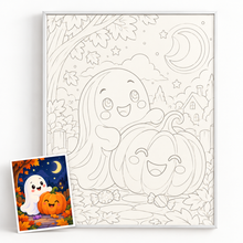 Halloween Paint by Numbers – Little Ghost and Pumpkin
