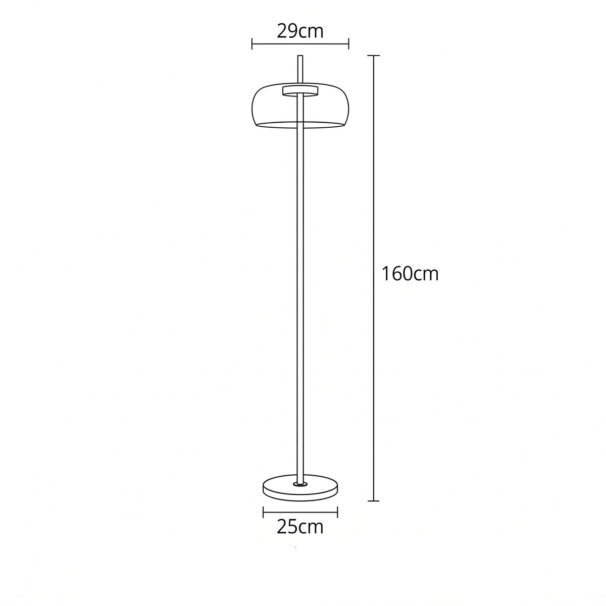Lampadaire en Métal Doré avec Diffuseur Verre Teinté – Ambroro
