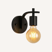 Industrial Wall Lamp with Vintage Globe Bulb Matte Black - Noctéil
