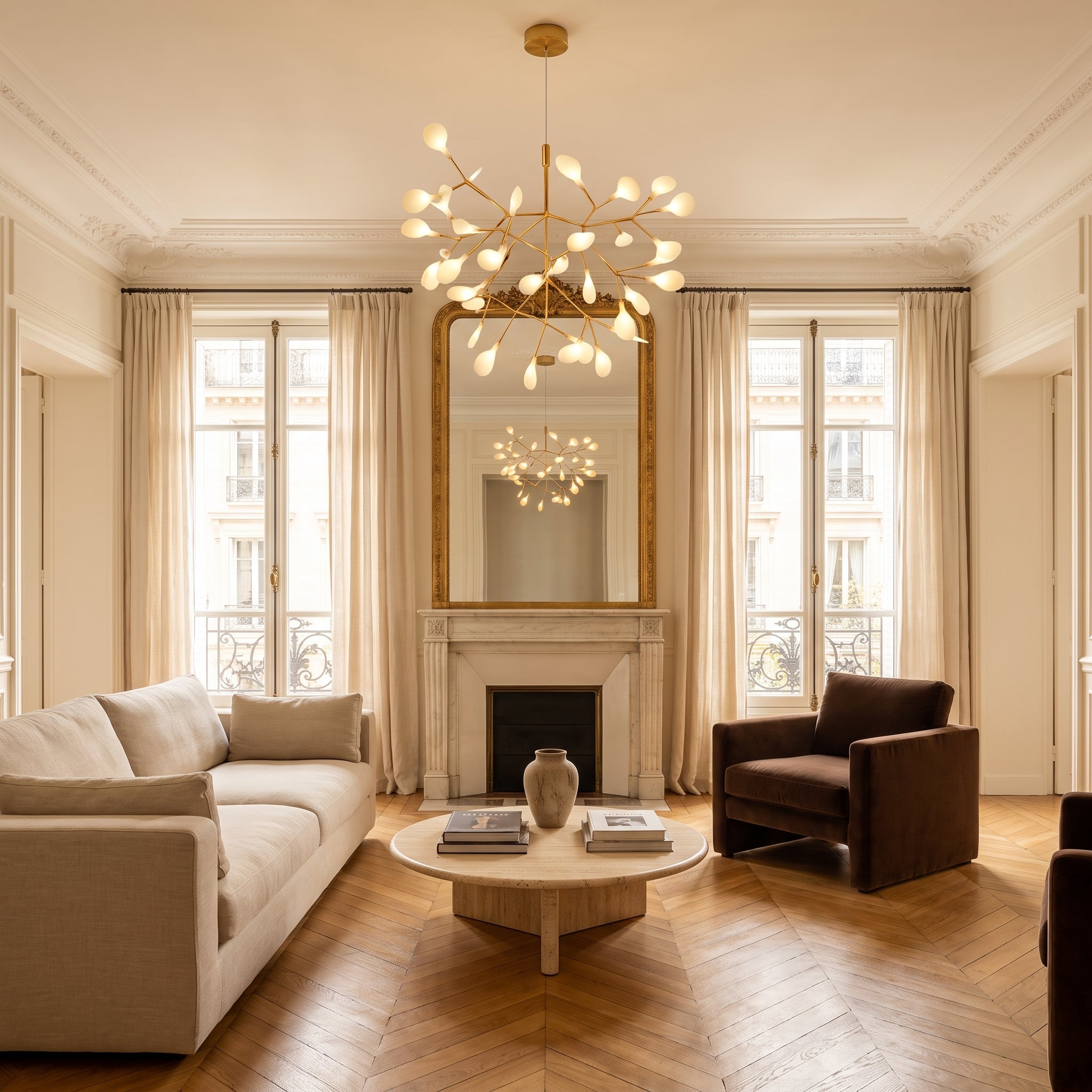 Lustre Luciole LED Doré - Lucéa