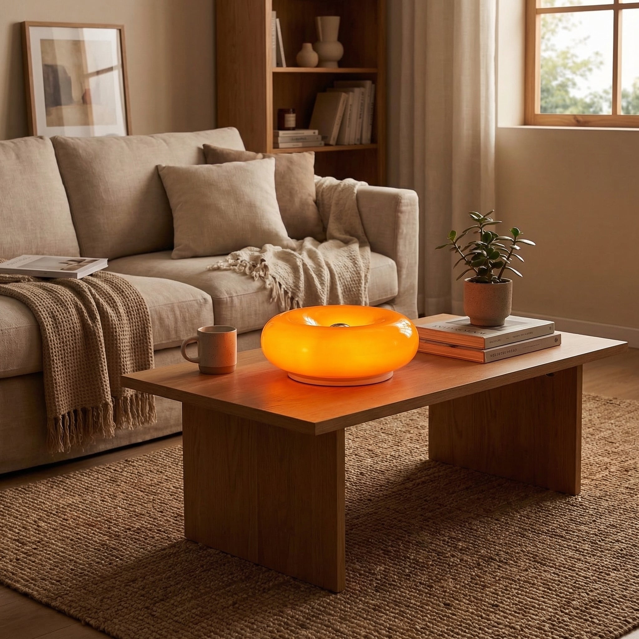 Orange Donut Table Lamp