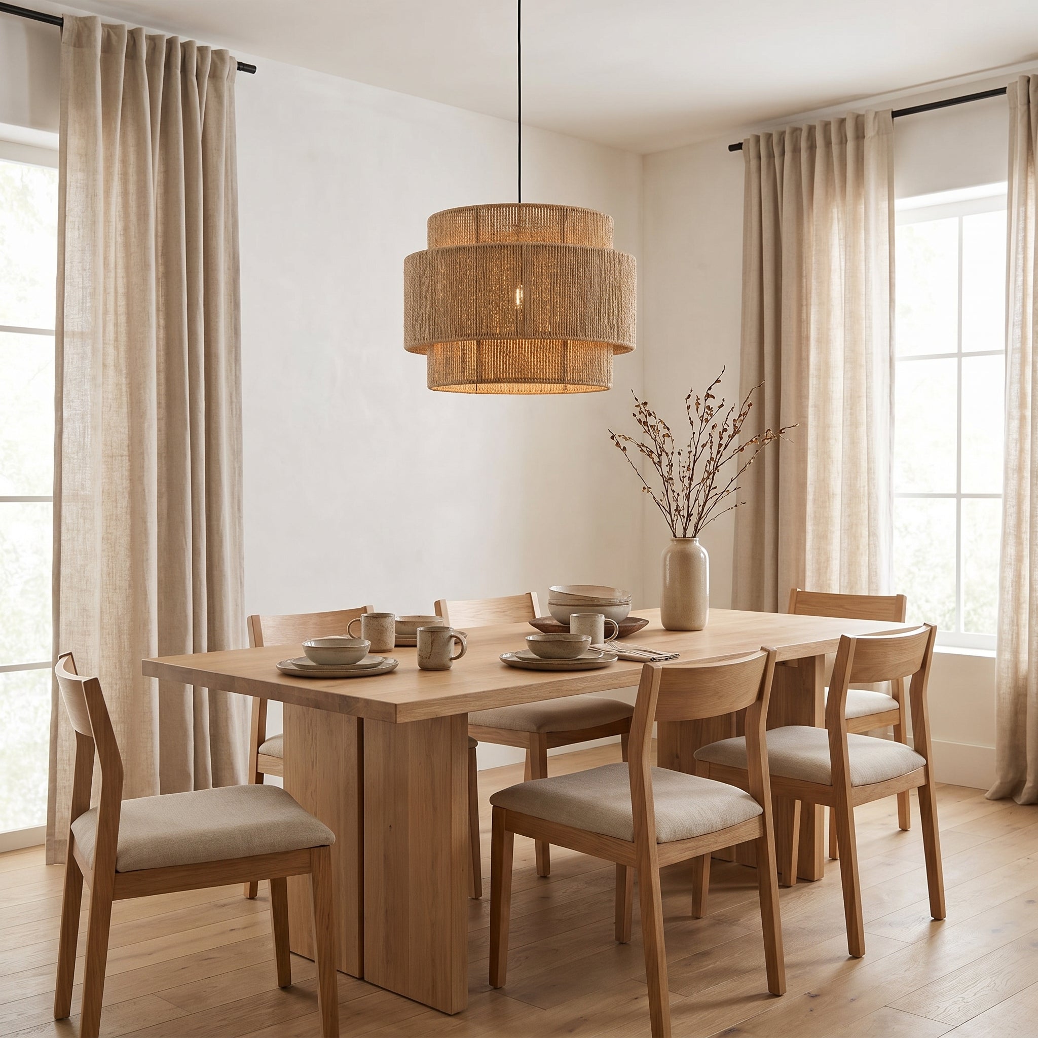 NATURA - Rattan-Pendelleuchte - Böhmische Eleganz