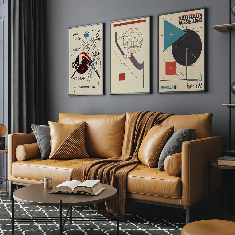 Tableau Géométrique Bauhaus – Minimalisme Rétro et Coloré
