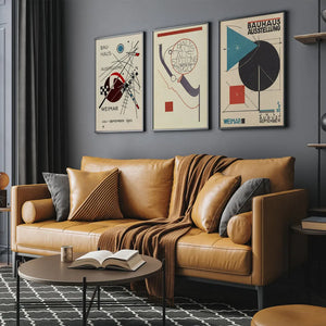 Tableau Géométrique Bauhaus – Minimalisme Rétro et Coloré