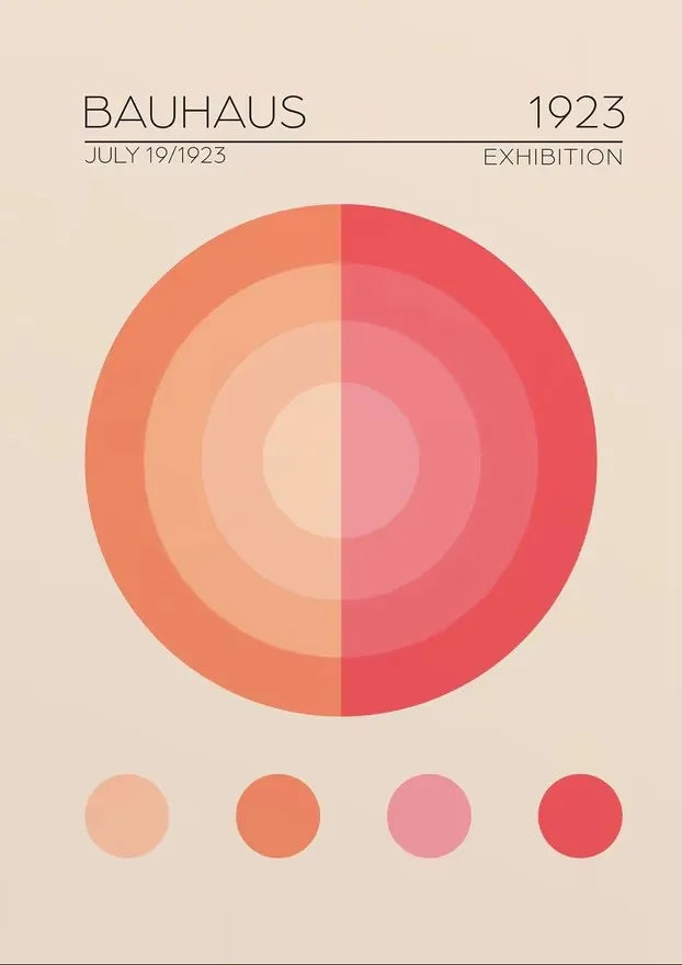 Tableau Bauhaus Orange – Soleil, Vélo et Géométrie Pop