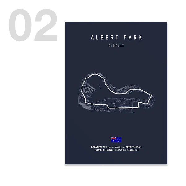 Tableau Circuit Automobile – Tracés de Course Minimalistes