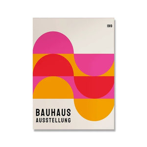 Tableau Bauhaus Minimaliste – Affiche Géométrique d’Exposition