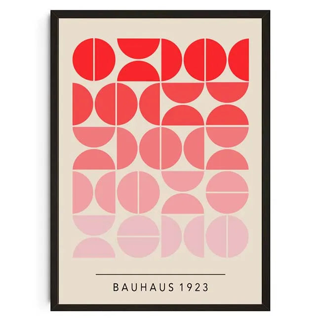 Tableau Géométrique Bauhaus – Formes Modernes et Esprit Mid-Century