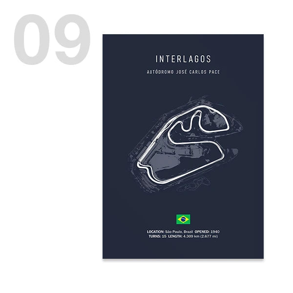 Tableau Circuit Automobile – Tracés de Course Minimalistes