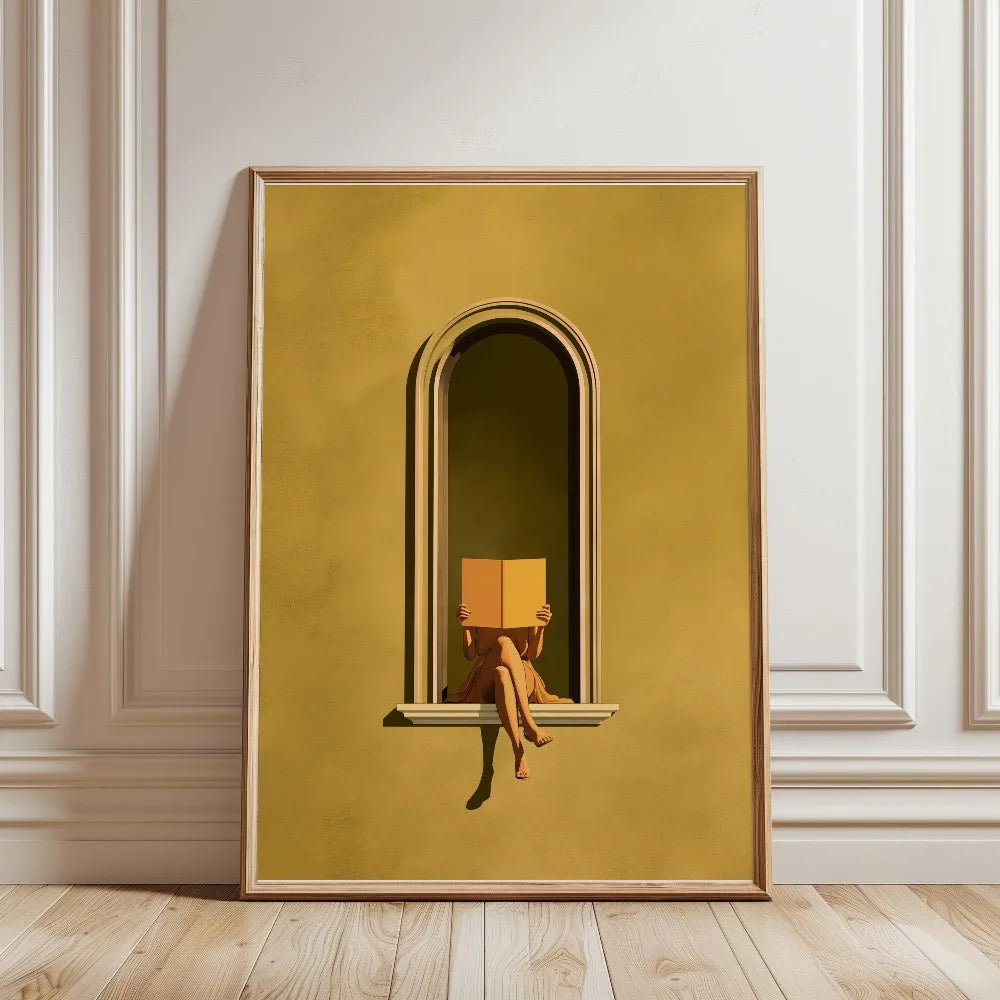 Tableau Femme Lisant Vert Émeraude – Ambiance Bibliothèque Élégante