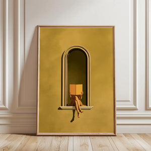 Tableau Femme Lisant Vert Émeraude – Ambiance Bibliothèque Élégante