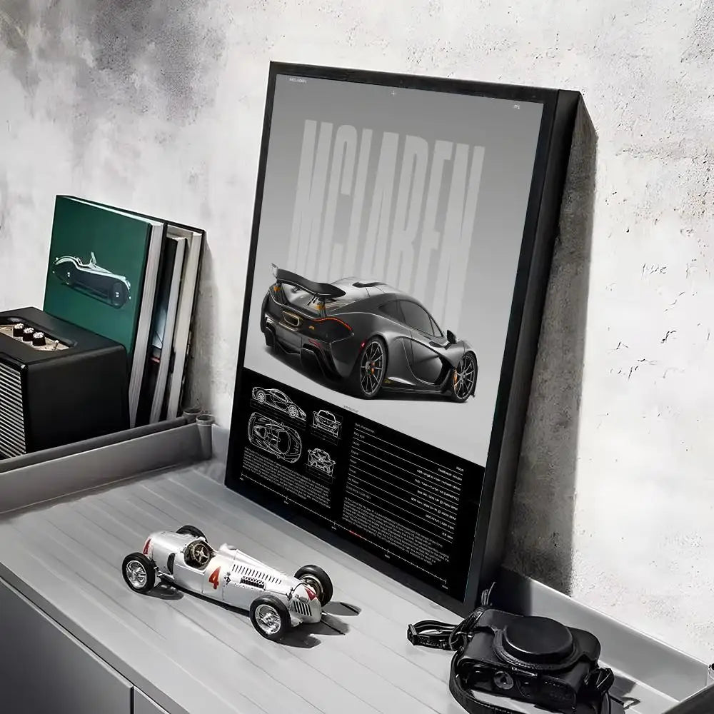Tableau Supercar Noire – Design Automobile Moderne et Sportif