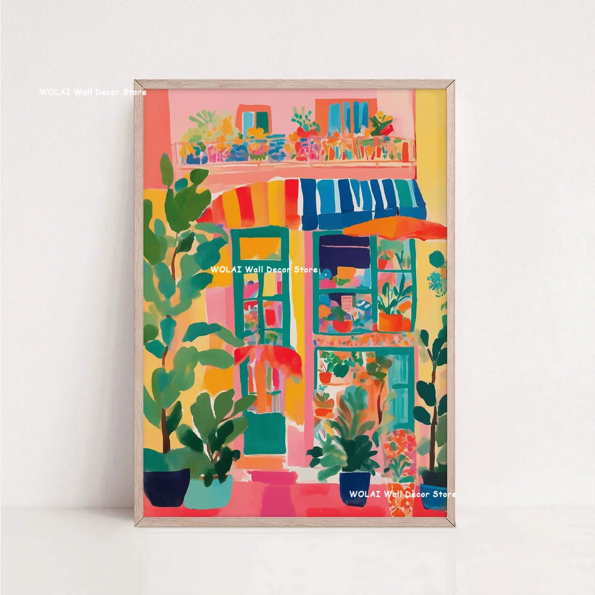 Tableau Architecture Mexicaine Colorée – Fleurs et Ambiance Solaire