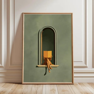 Tableau Femme Lisant Vert Émeraude – Ambiance Bibliothèque Élégante