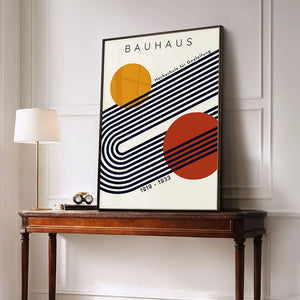 Tableau Géométrique Bauhaus – Minimalisme Rétro et Coloré