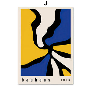 Tableau Bauhaus Bleu – Géométrie Mid-Century et Minimalisme