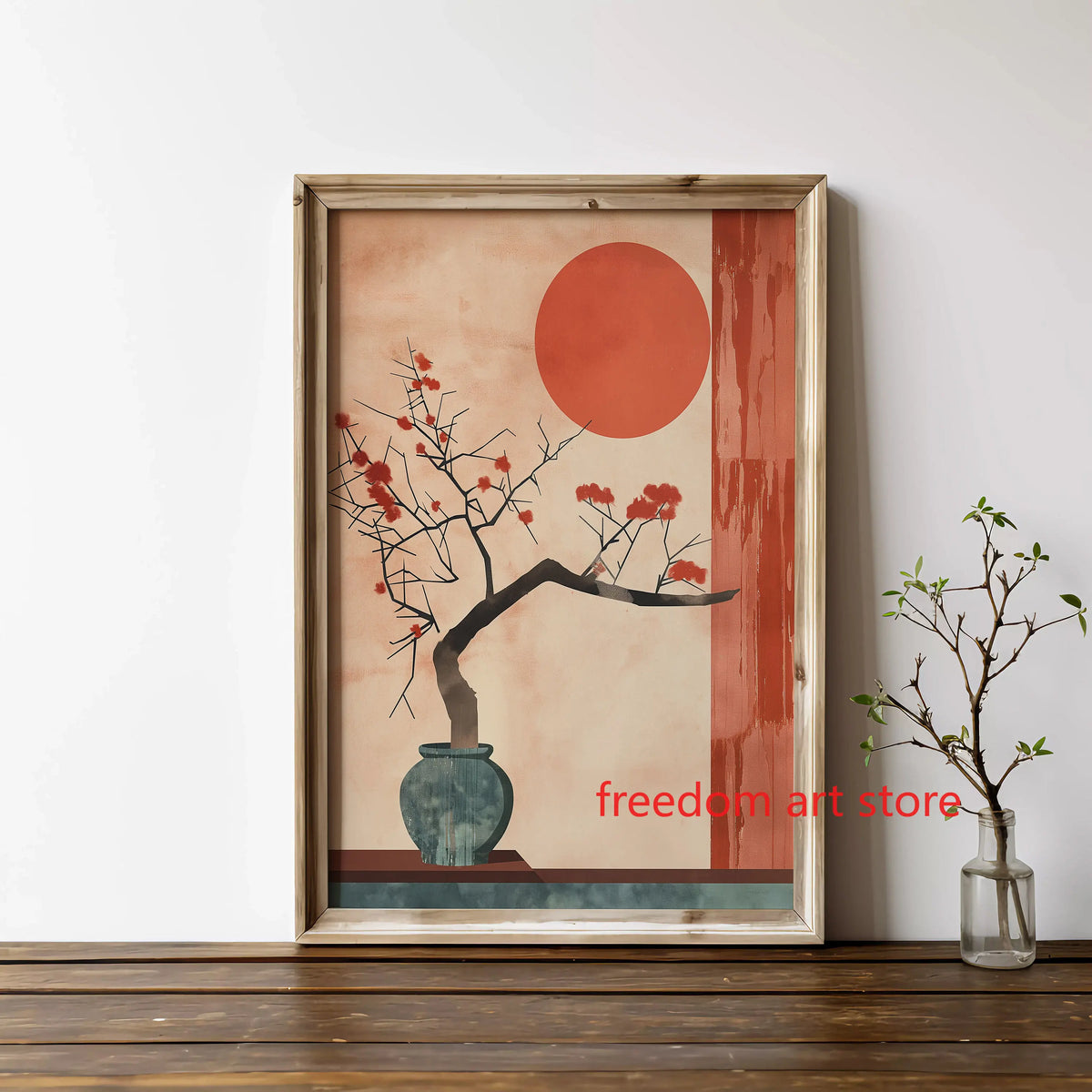 Tableau Bonsaï Japonais Beige – Esprit Zen, Wabi-Sabi et Japandi