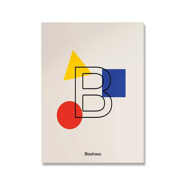 Tableau Bauhaus Minimaliste – Affiche Géométrique d’Exposition