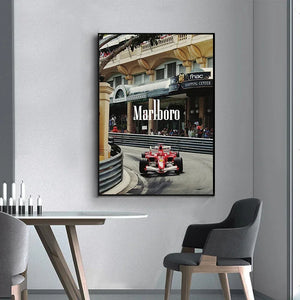 Tableau Automobile Monaco – Course Vintage et Élégance Rétro