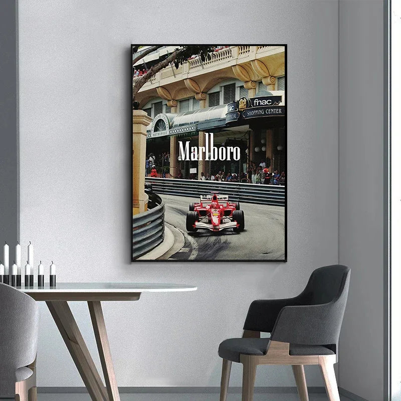 Tableau Automobile Monaco – Course Vintage et Élégance Rétro
