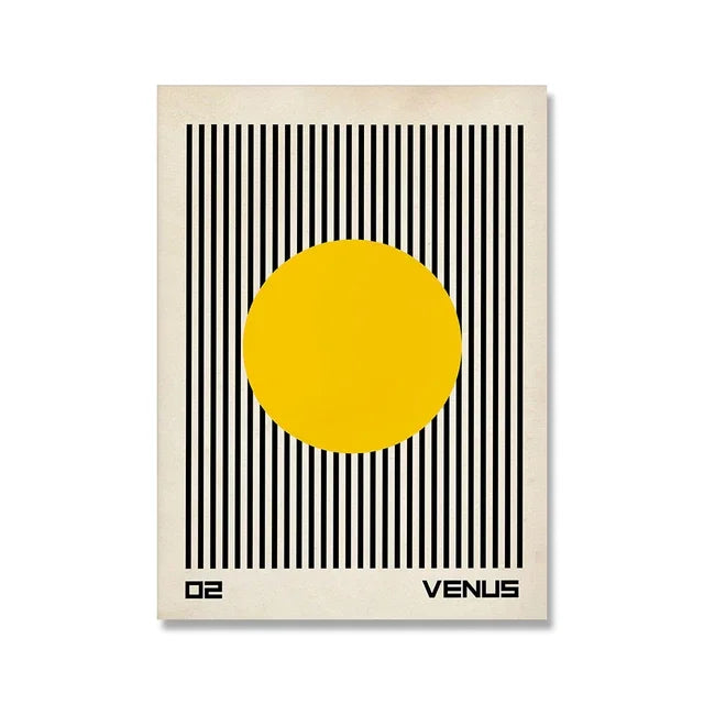Tableau Bauhaus Minimaliste – Affiche Géométrique d’Exposition