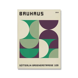 Tableau Bauhaus Minimaliste – Affiche Géométrique d’Exposition