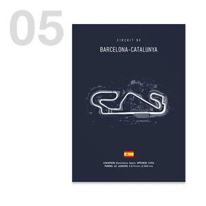 Tableau Circuit Automobile – Tracés de Course Minimalistes