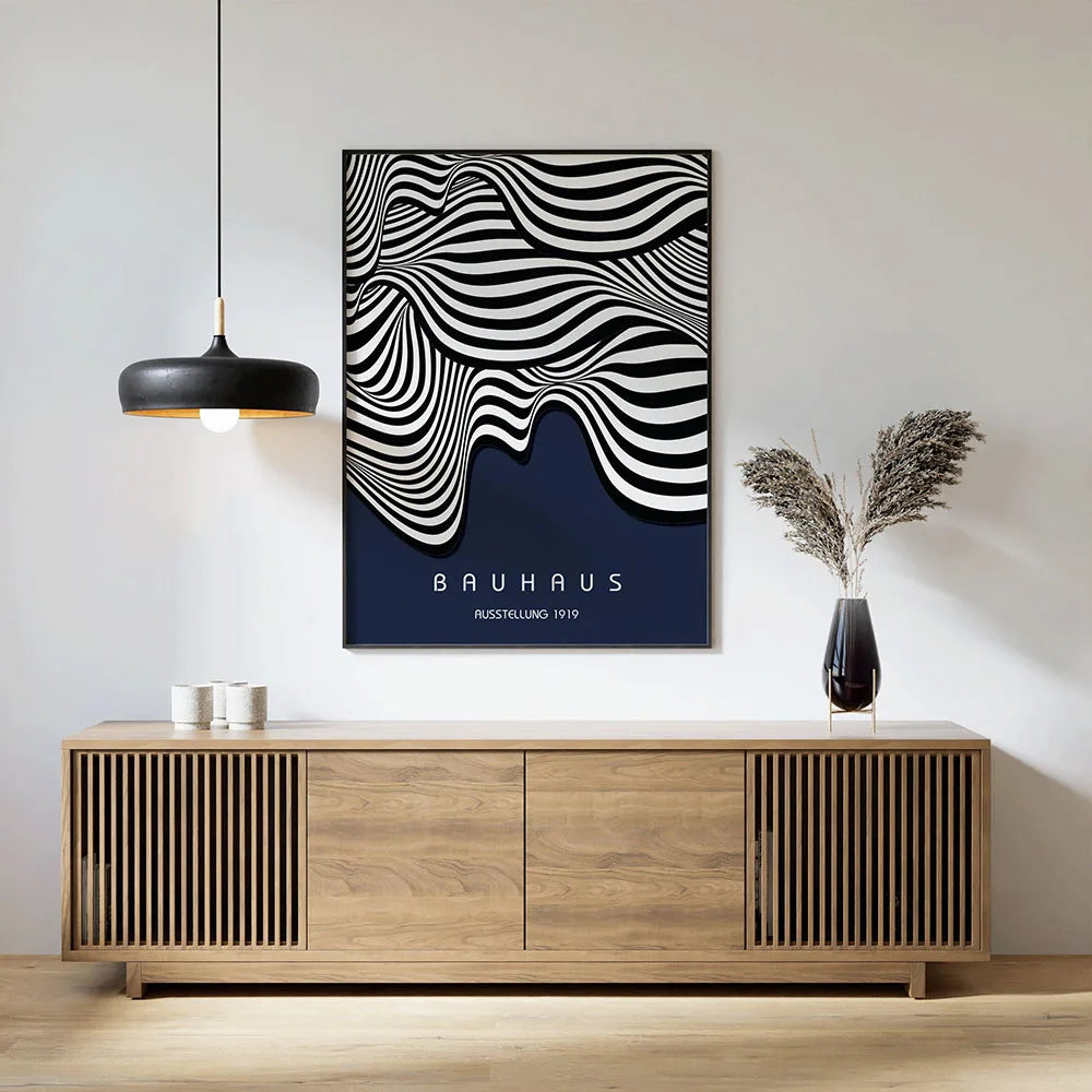 Tableau Géométrique Bauhaus – Minimalisme Rétro et Coloré