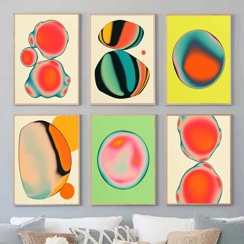 Tableau Psychédélique Géométrique – Couleurs Vibrantes et Formes Abstraites