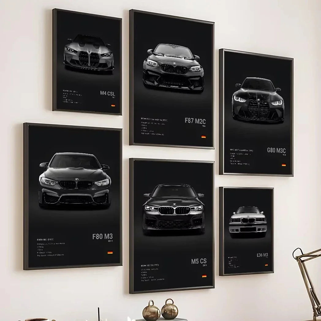 Tableau Automobile Pop Art – Coupés Sportifs et Couleurs Modernes