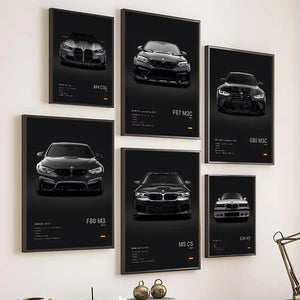 Tableau Automobile Pop Art – Coupés Sportifs et Couleurs Modernes