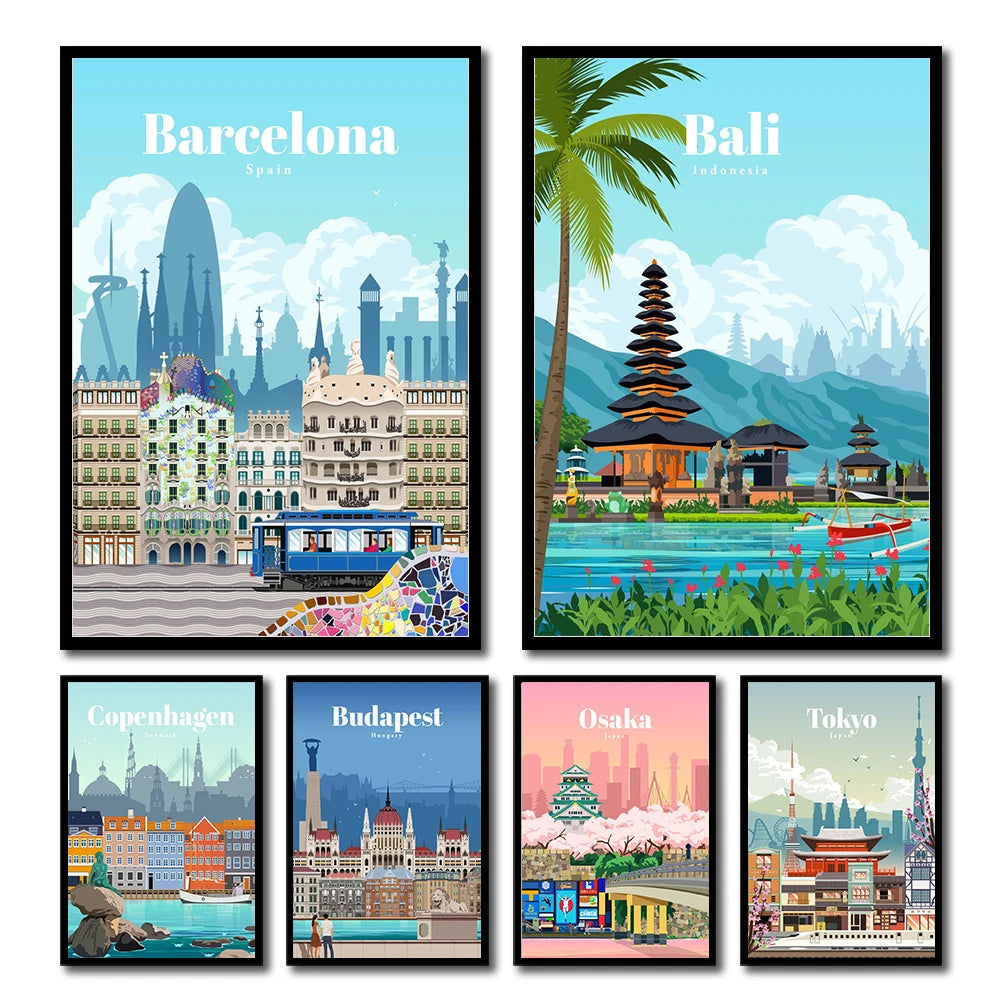 Tableau Affiches de Voyage – Horizons Urbains et Évasion