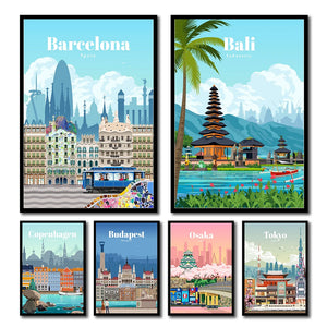 Tableau Affiches de Voyage – Horizons Urbains et Évasion