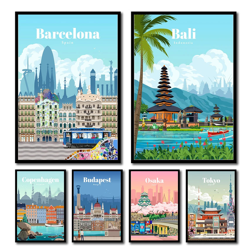 Tableau Affiches de Voyage – Horizons Urbains et Évasion