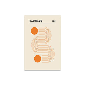 Tableau Bauhaus Orange – Géométrie Minimaliste et Esprit Rétro