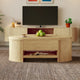 Table Basse Relevable en Bois Naturel – Rangement Intégré et Lignes Courbes