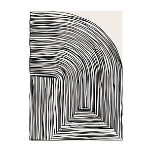 Tableau Abstrait Formes et Lignes – Géométrie Rétro Minimaliste