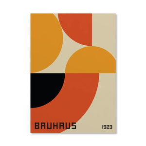 Tableau Bauhaus Orange – Soleil, Vélo et Géométrie Pop