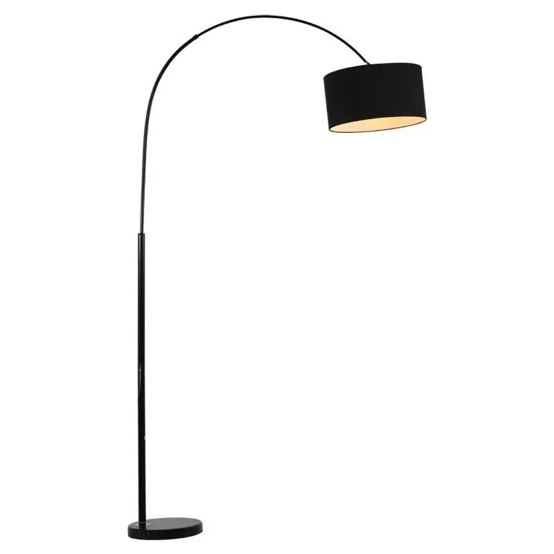 Lampadaire arc noir avec abat-jour cylindrique