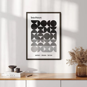 Tableau Géométrique Bauhaus – Minimalisme Rétro et Coloré