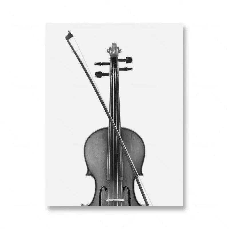 Tableau Musique Noir et Blanc – Vinyle, Guitare et Esprit Rétro