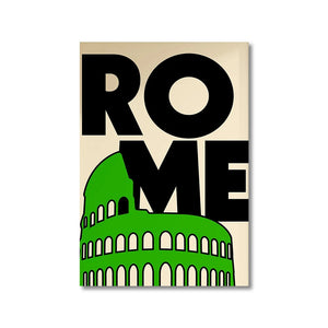 Tableau Ville Mid-Century – Londres, New York, Paris et Rome