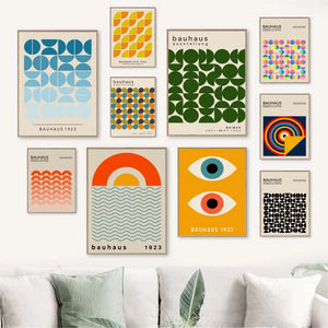 Tableau Géométrique Bauhaus – Formes Modernes et Esprit Mid-Century