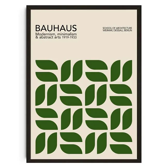 Tableau Géométrique Bauhaus – Formes Modernes et Esprit Mid-Century