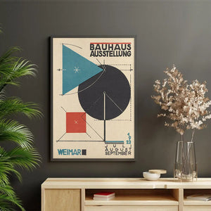 Tableau Géométrique Bauhaus – Minimalisme Rétro et Coloré