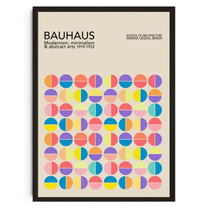 Tableau Géométrique Bauhaus – Formes Modernes et Esprit Mid-Century