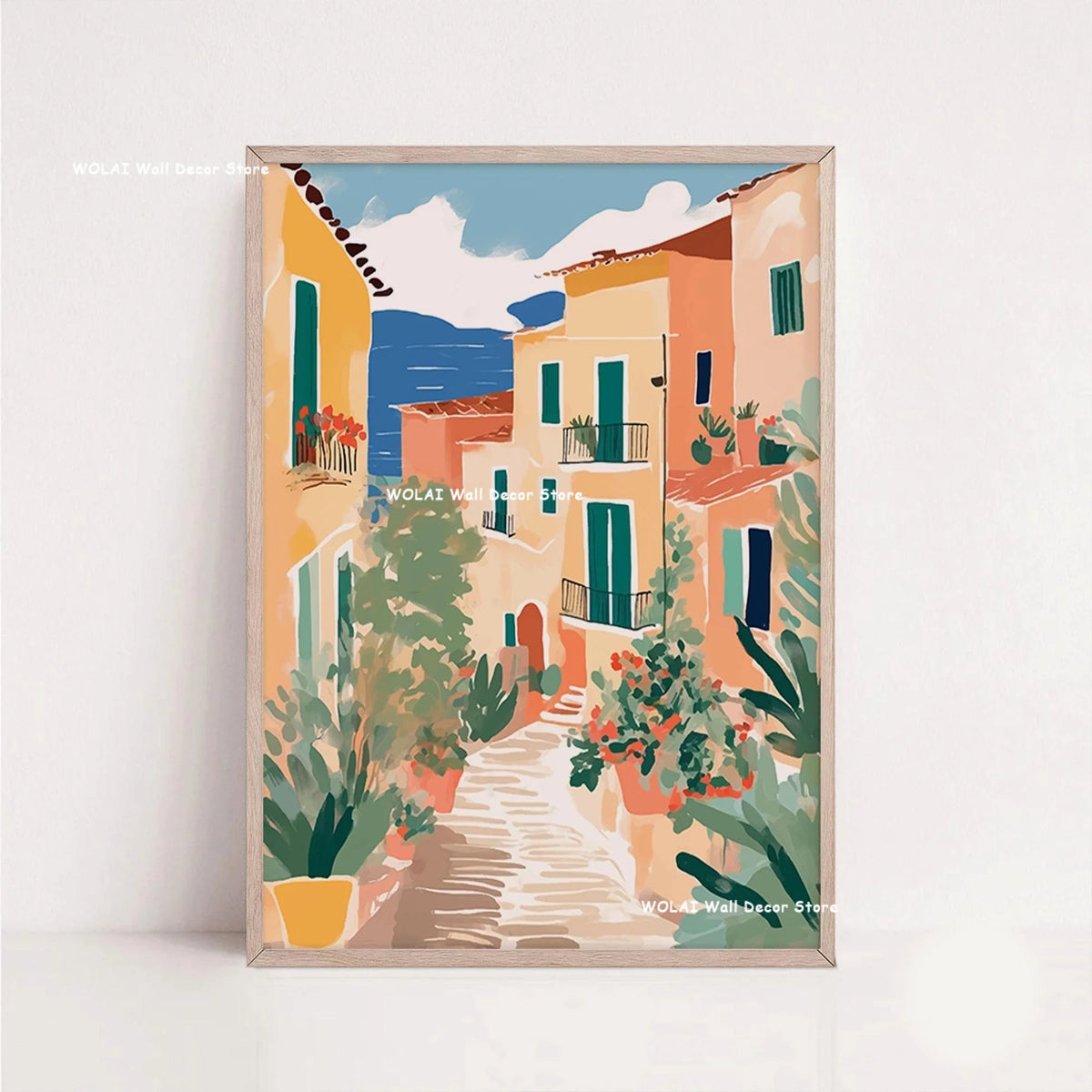 Tableau Architecture Mexicaine Colorée – Fleurs et Ambiance Solaire