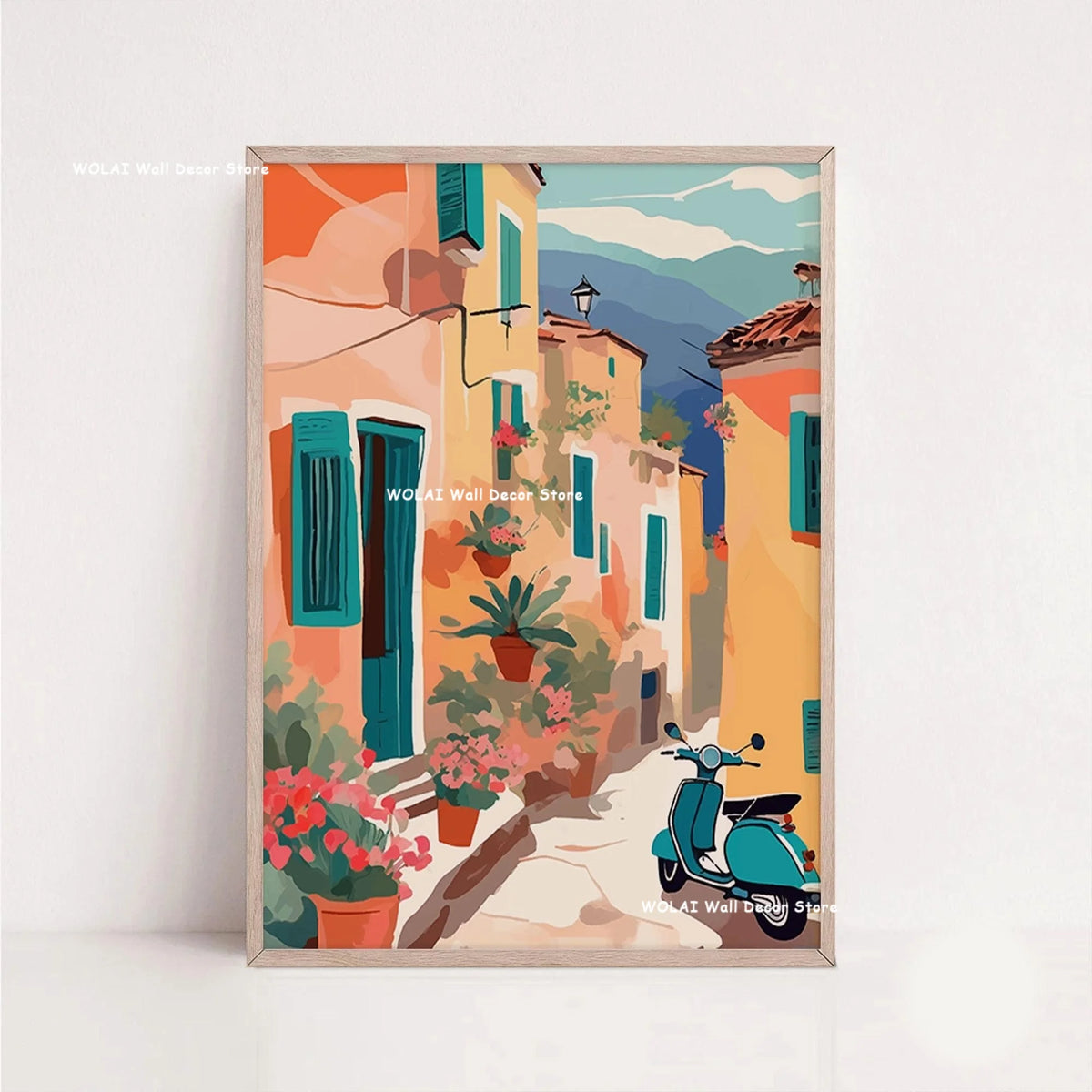 Tableau Architecture Mexicaine Colorée – Fleurs et Ambiance Solaire