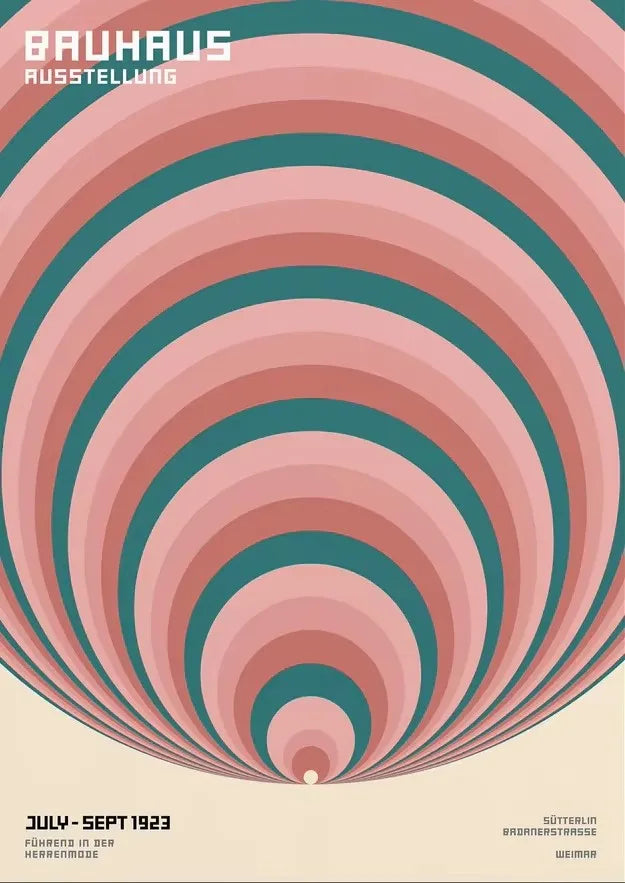 Tableau Bauhaus Orange – Soleil, Vélo et Géométrie Pop