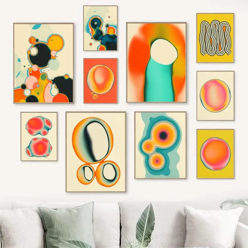 Tableau Psychédélique Géométrique – Couleurs Vibrantes et Formes Abstraites